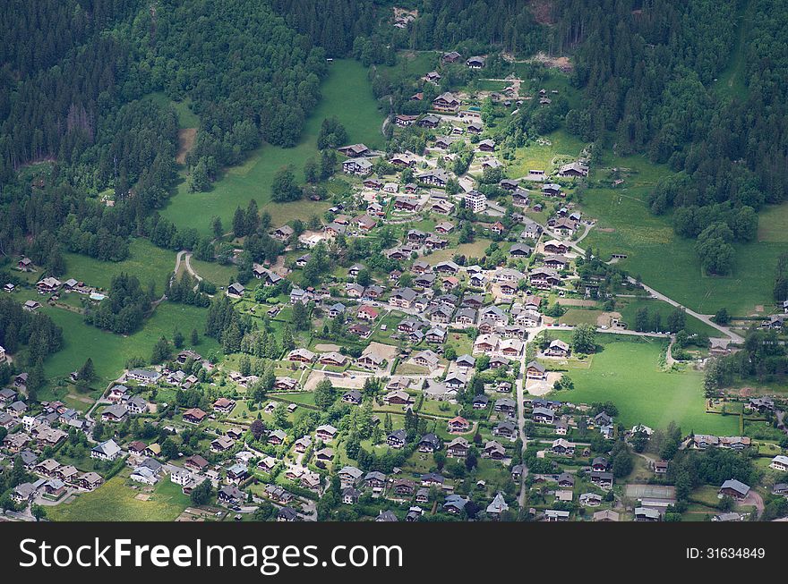 Bird-eye view on Chamonix