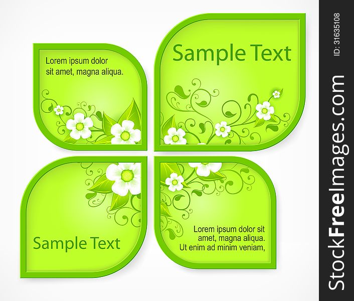 Pattern flower banners with section for text, vector illustration