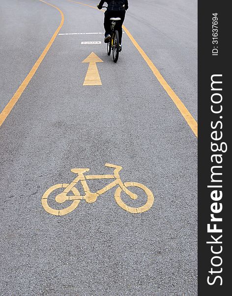 Bicycle lane in public park