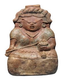 Ancient Mayan Clay Figure Isolated Royalty Free Stock Photo