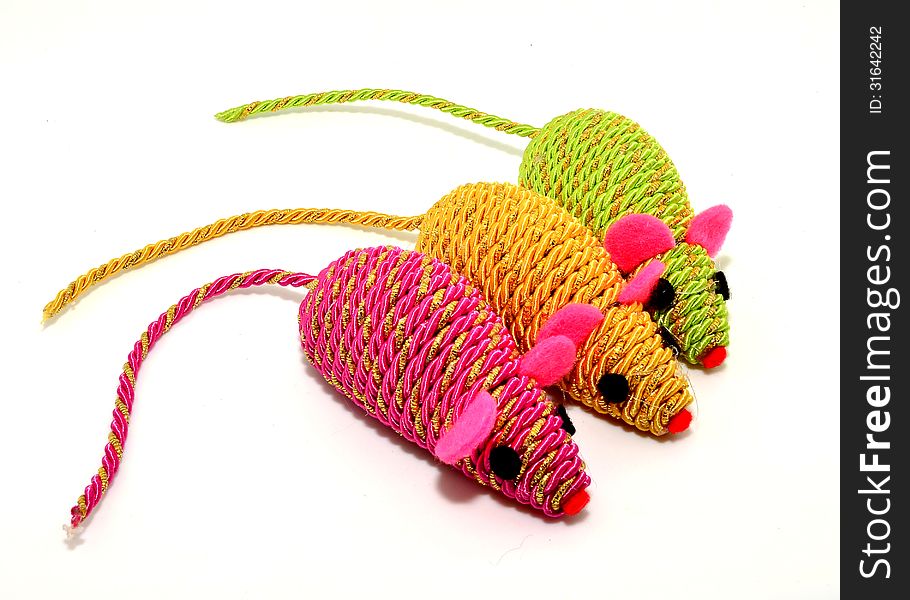 Mouse cat toy rope as