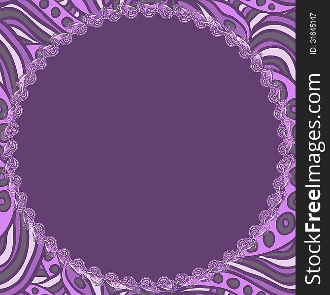 Abstract purple pattern with round frame for your text or image. Abstract purple pattern with round frame for your text or image