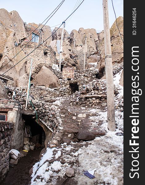 Famous village Kandovan in Iran