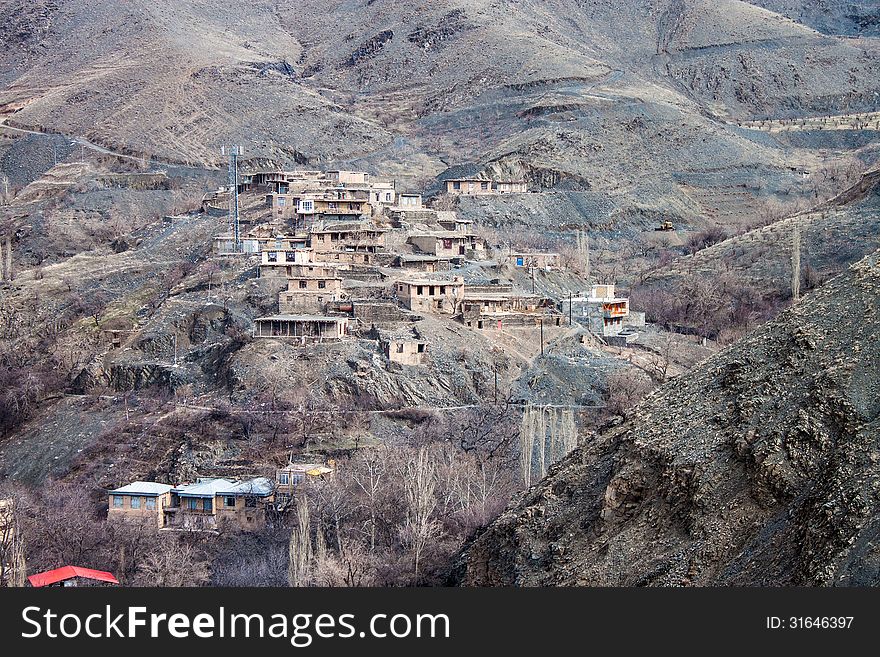 Village Kang in mountains near Mashhad, Iran