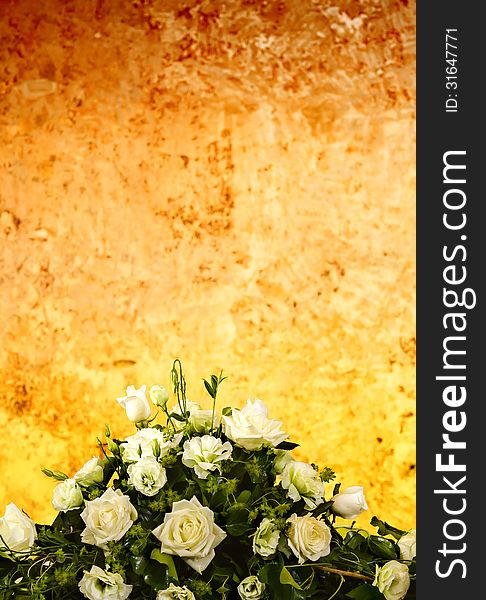 Wedding flowers and old wall background. Wedding flowers and old wall background.