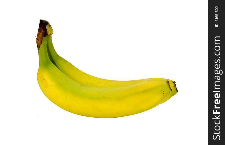 A bunch of bananas on a white background.