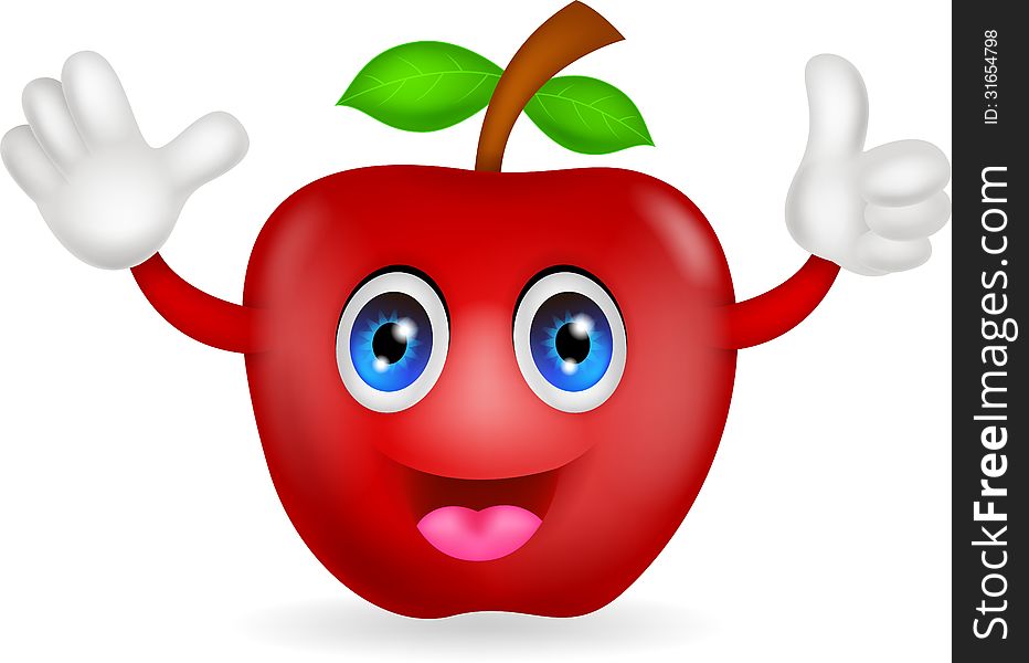 Red Apple Cartoon