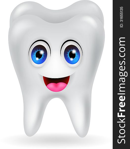 Happy Tooth Cartoon