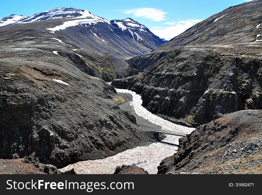 Canyon and river in the north Iceland. Canyon and river in the north Iceland