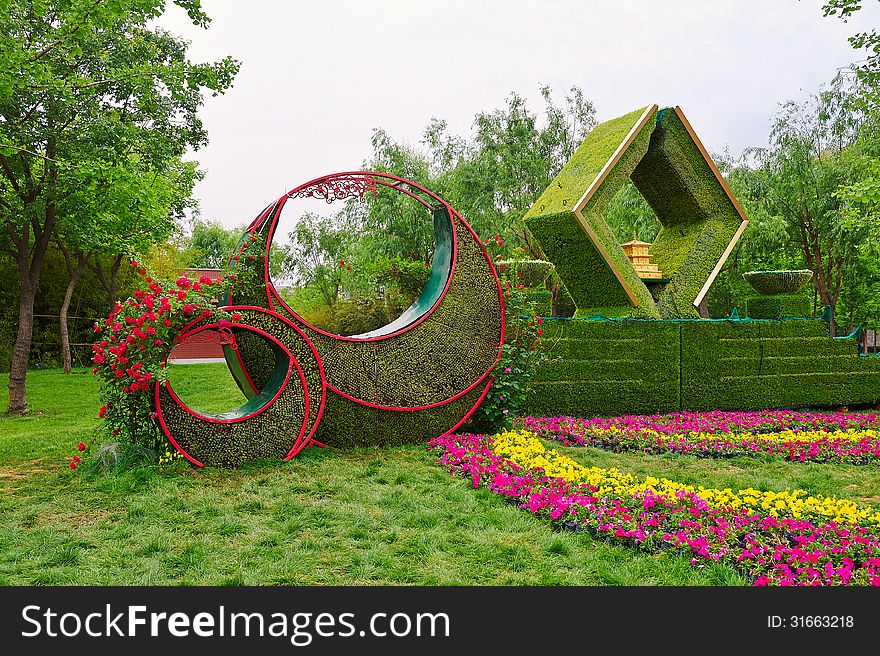 The new moon flower basket_scenery_xian