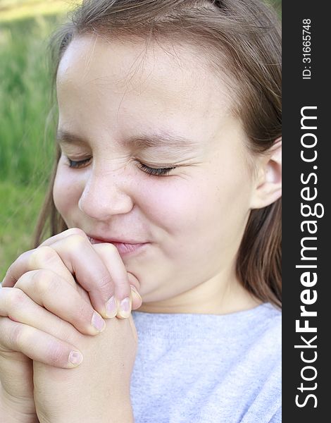 Girl Praying Hard