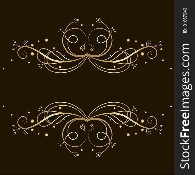 Decorative gold  tracery with place for text