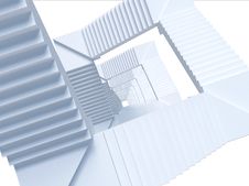 Top View Of An Abstract White Staircase Stock Photos