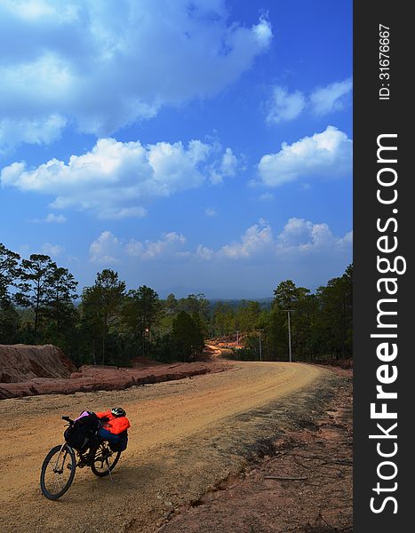 Bicycle On Non-Asphalt Paved Road