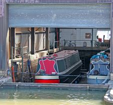 Canal Narrow Boats. Royalty Free Stock Photo Canal Narrow Boats. Royalty Free Stock Photo
