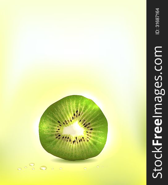 Realistic kiwi fruit background. Bright and clean design. Add Your text if necessary