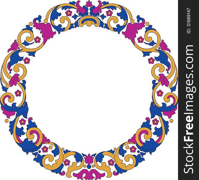 Vector illustration of circle color frame