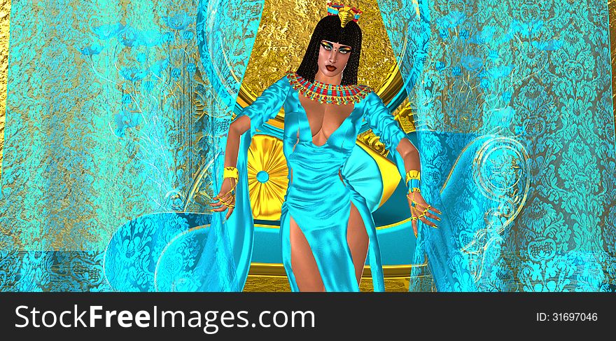A gorgeous Egyptian woman attired in turquoise silk seductively opens her bedroom curtains to let a lover in. A gorgeous Egyptian woman attired in turquoise silk seductively opens her bedroom curtains to let a lover in.