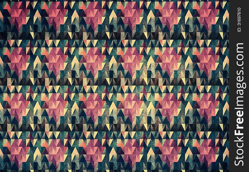 Abstract optic effect colorful triangle grunge background with dots. Abstract optic effect colorful triangle grunge background with dots.