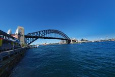 Sydney Harbour Bridge Blue Sky Stock Photo
