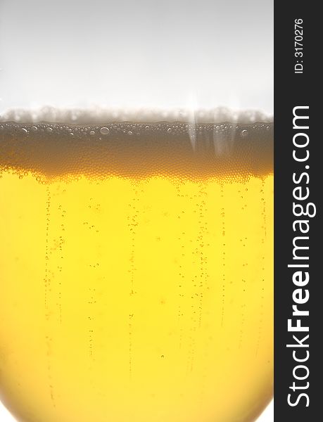 Close up of light beer