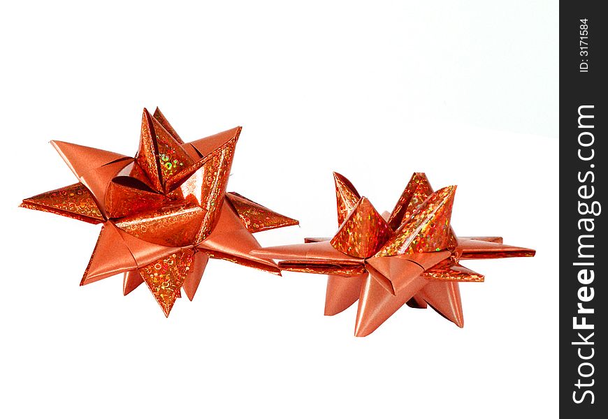 Paper christmas star red decoration closeup selected