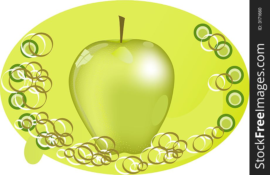 Illustration of fresh green apple
