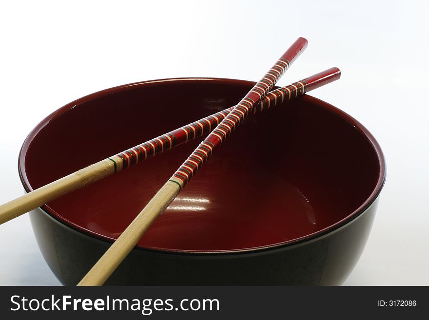 A traditional korean bowl with chopstick