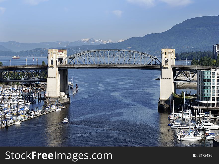 Historic Vancouver bridge in the sunny morning (British Columbia, Canada). Historic Vancouver bridge in the sunny morning (British Columbia, Canada).