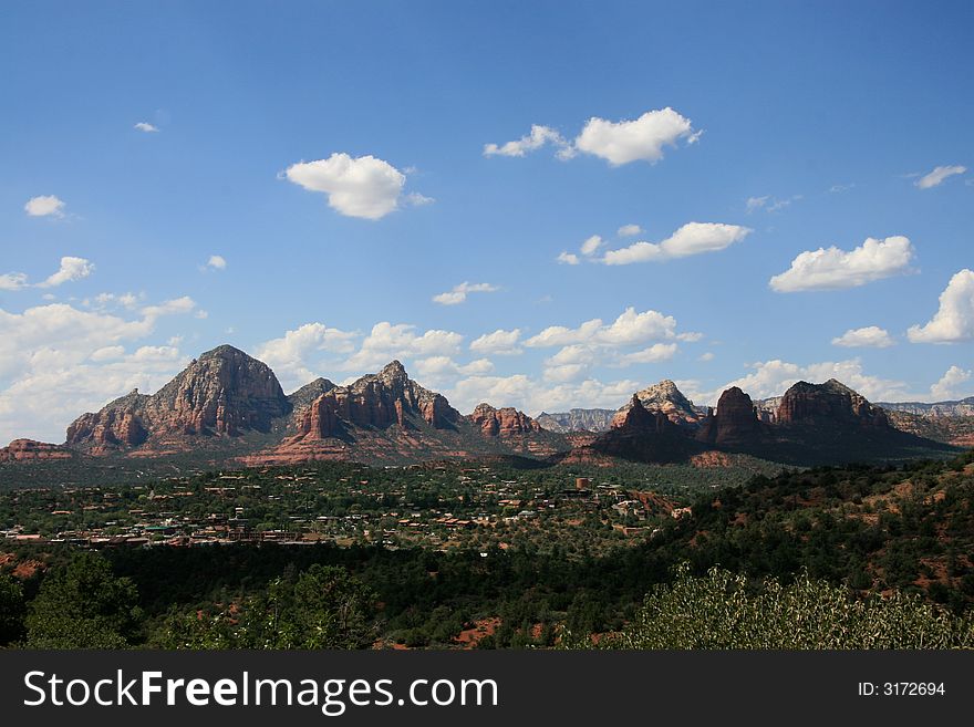 Red Rocks Under Shadow