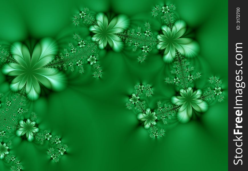 Beautiful green flowers on a green background. Beautiful green flowers on a green background