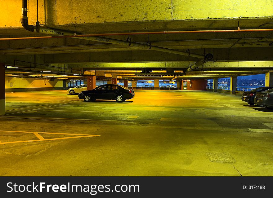 Deserted parkade in vancouver downtown at dawn. Deserted parkade in vancouver downtown at dawn