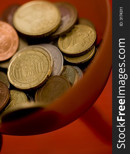 Euro coins in stack, illustration