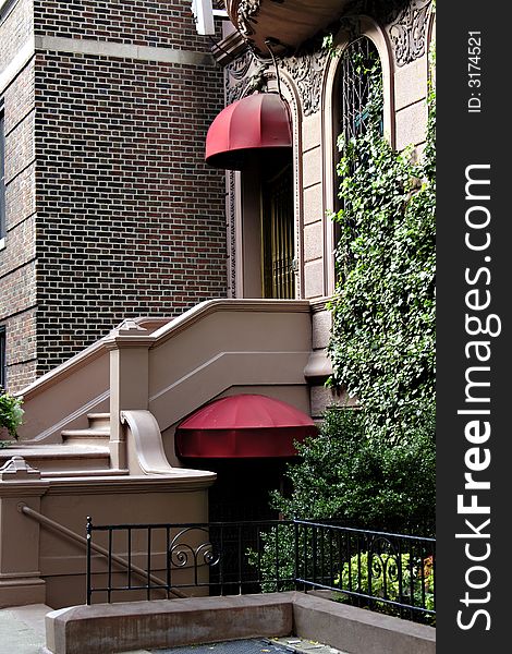 Stairwell to brownstone building in Manhattan New York. Stairwell to brownstone building in Manhattan New York