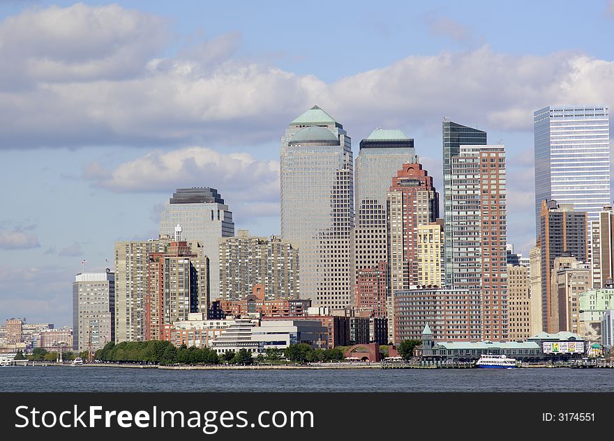 View of downtown Manhattan New York Financial District