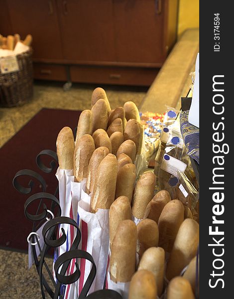 Granville island bakery close up on baguettes