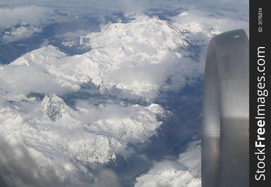 Mountains from the window of aeroplane. Mountains from the window of aeroplane