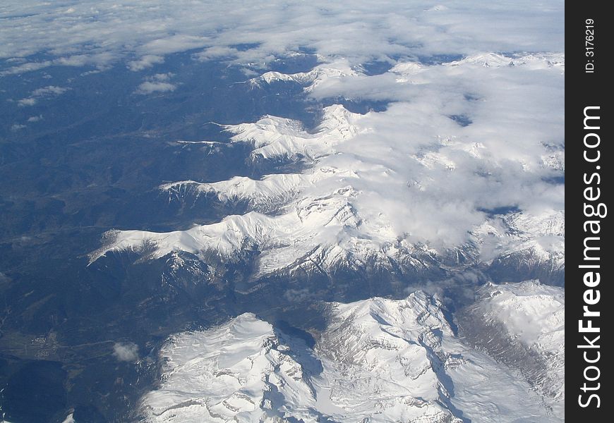 Mountains from the window of aeroplane. Mountains from the window of aeroplane