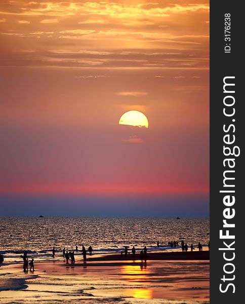 Sunset in the Atlantic ocean. Sunset in the Atlantic ocean