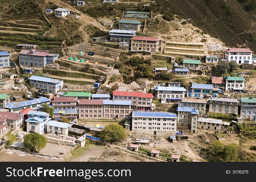 Nache Bazaar is a big village in the Everest Region. There are many lodges and good restaurants. Nache Bazaar is a big village in the Everest Region. There are many lodges and good restaurants.