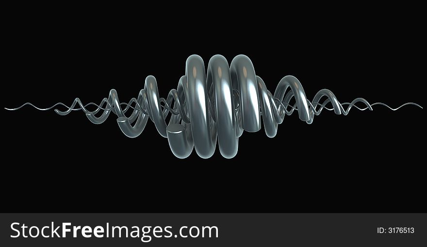 Helix composition, abstract 3d rendering