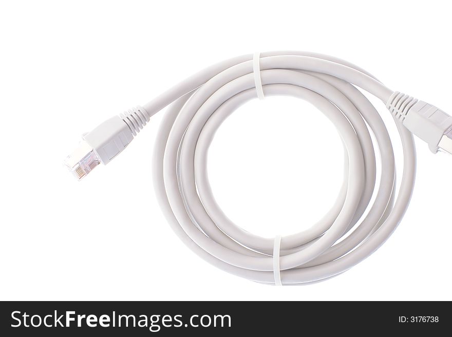 Cat5 cable isolated on white