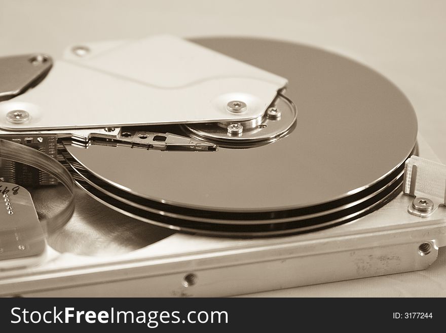 Hard Disk Drive Close-up, coloured