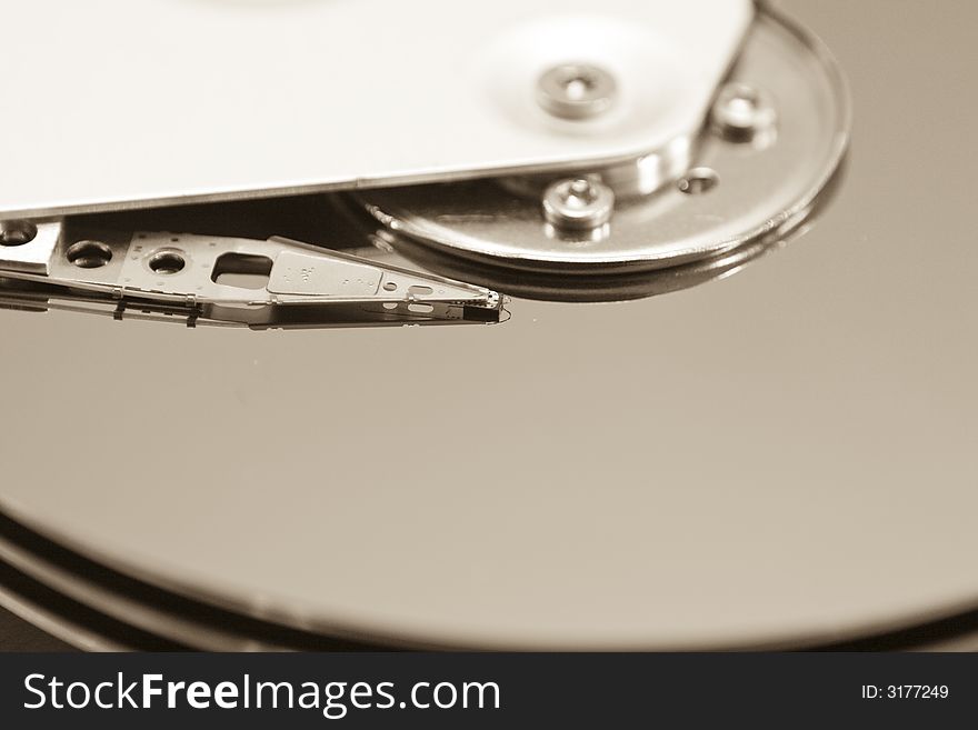 Hard Disk Drive Close-up, coloured