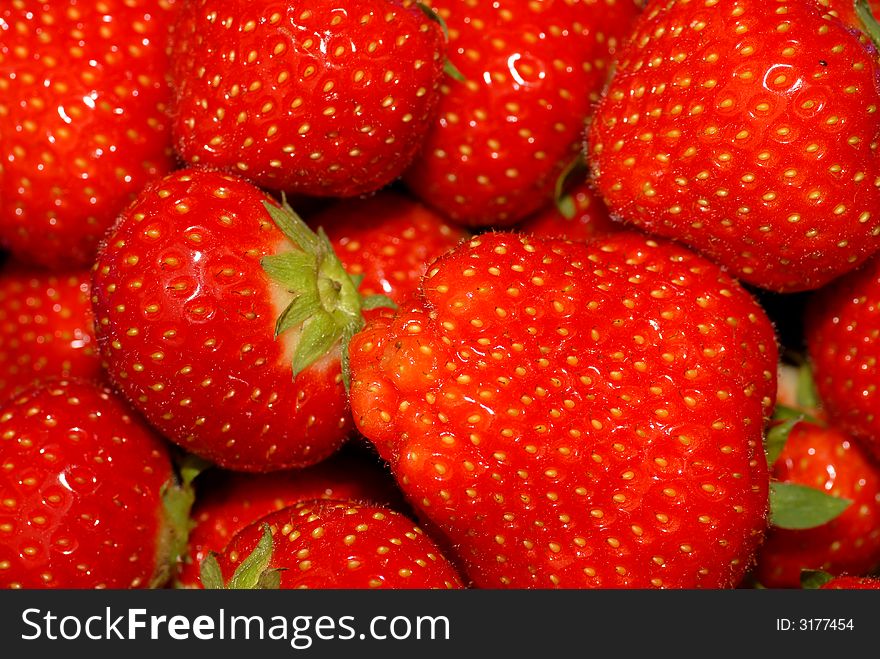 Close-up of ripe red strawberries. Close-up of ripe red strawberries.