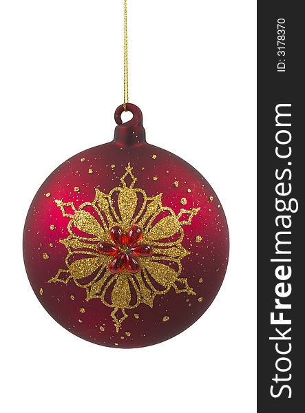 Beautiful glass ornament on white background