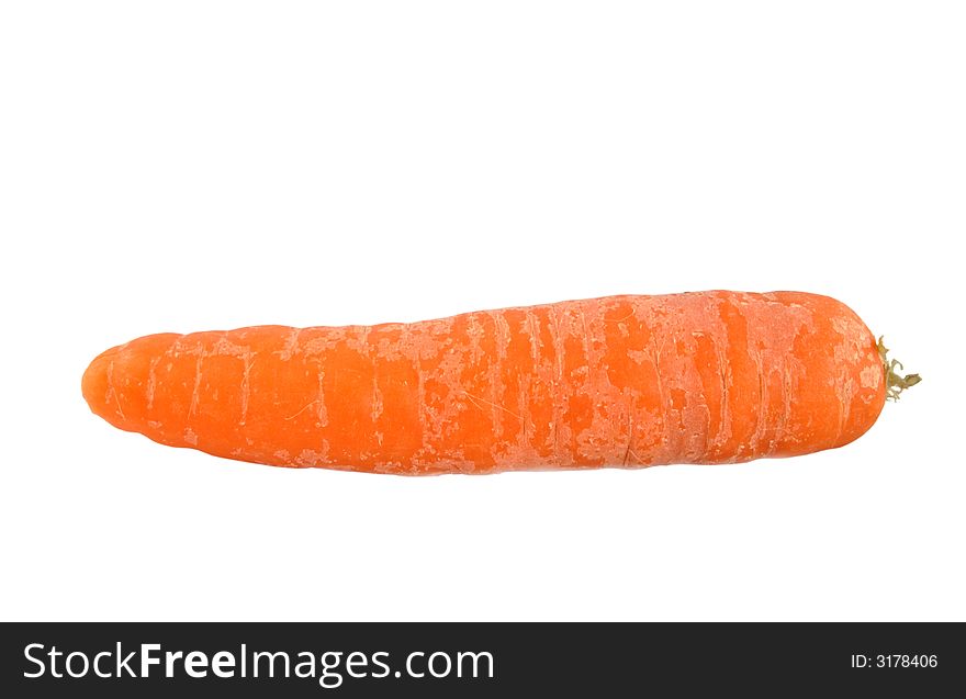 An isolated carrot on a white background