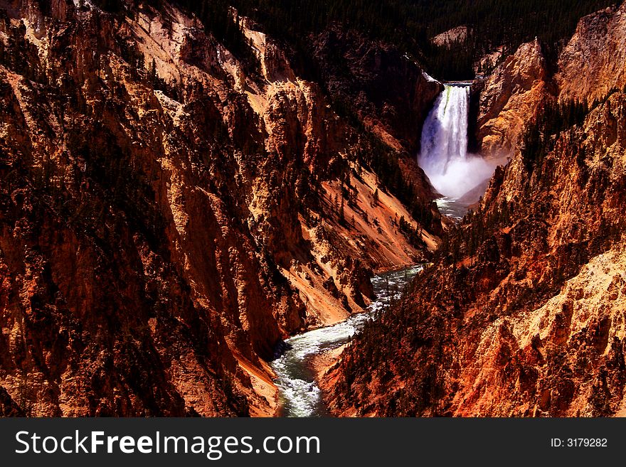 Yellowstone river runs through Yellowstone National Park, Wyoming. Yellowstone river runs through Yellowstone National Park, Wyoming