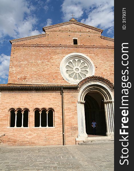 Church facade -  Abbey Chiaravalle di Fiastra - Tolentino - Marche - Italy