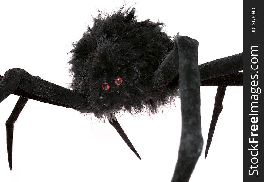 Halloween spider toy made by feather and velvet. Halloween spider toy made by feather and velvet